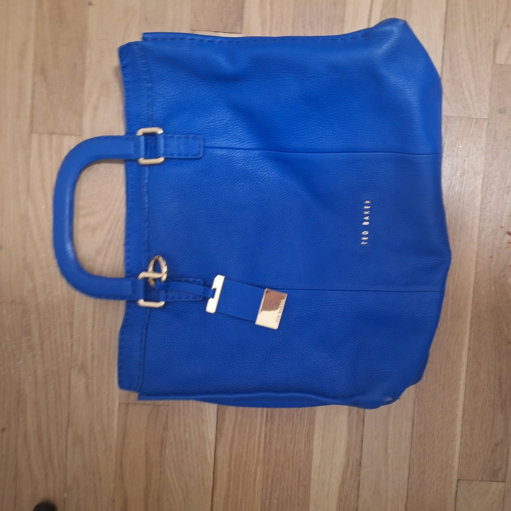 Ted Baker Blue Tote Bag with Gold Accents